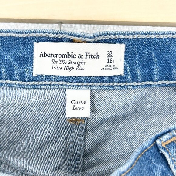 Abercrombie & Fitch The '90s Straight Ultra High Rise Curve Love Crossover Jeans - Picture 4 of 5